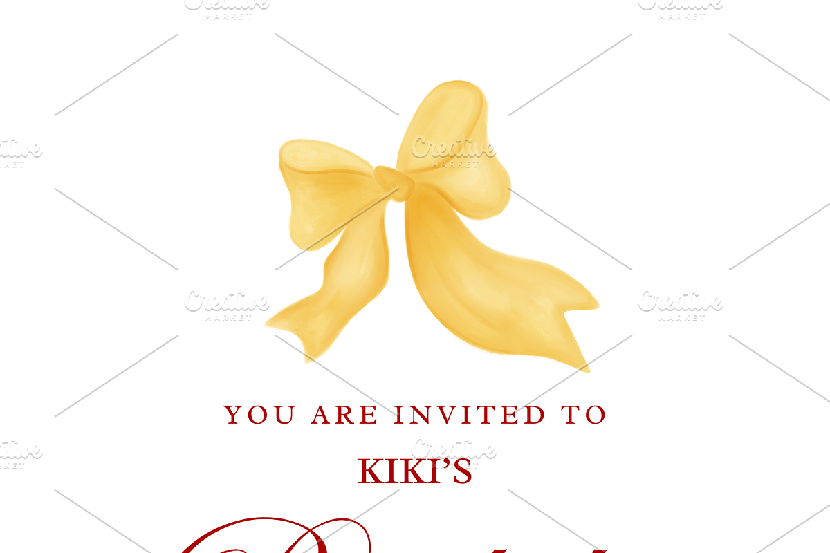 Whimsical Butter Yellow Bows clipart, a Decorative Illustration by Oleksandra Illustrates (Photo 12 of 13)