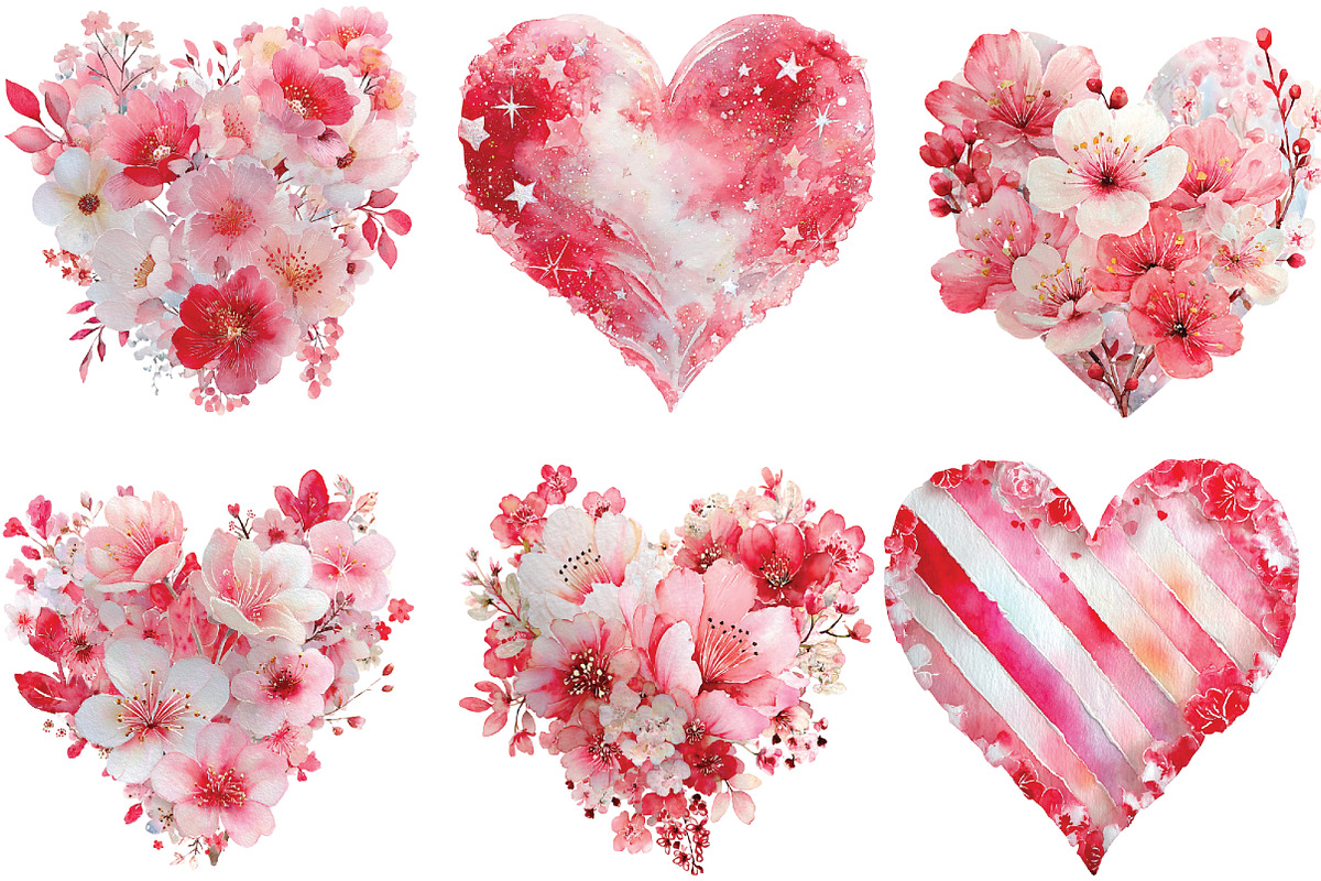 Valentine's Day Heart Clipart, an Illustration by CraftArtStudio (Photo 6 of 6)