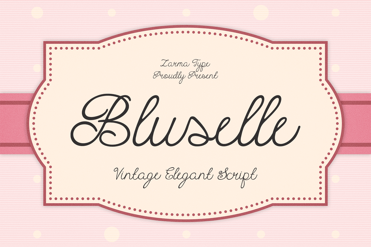 Bluselle - Whimsical Script Font, a Script Font by Zarma Type (Photo 1 of 9)