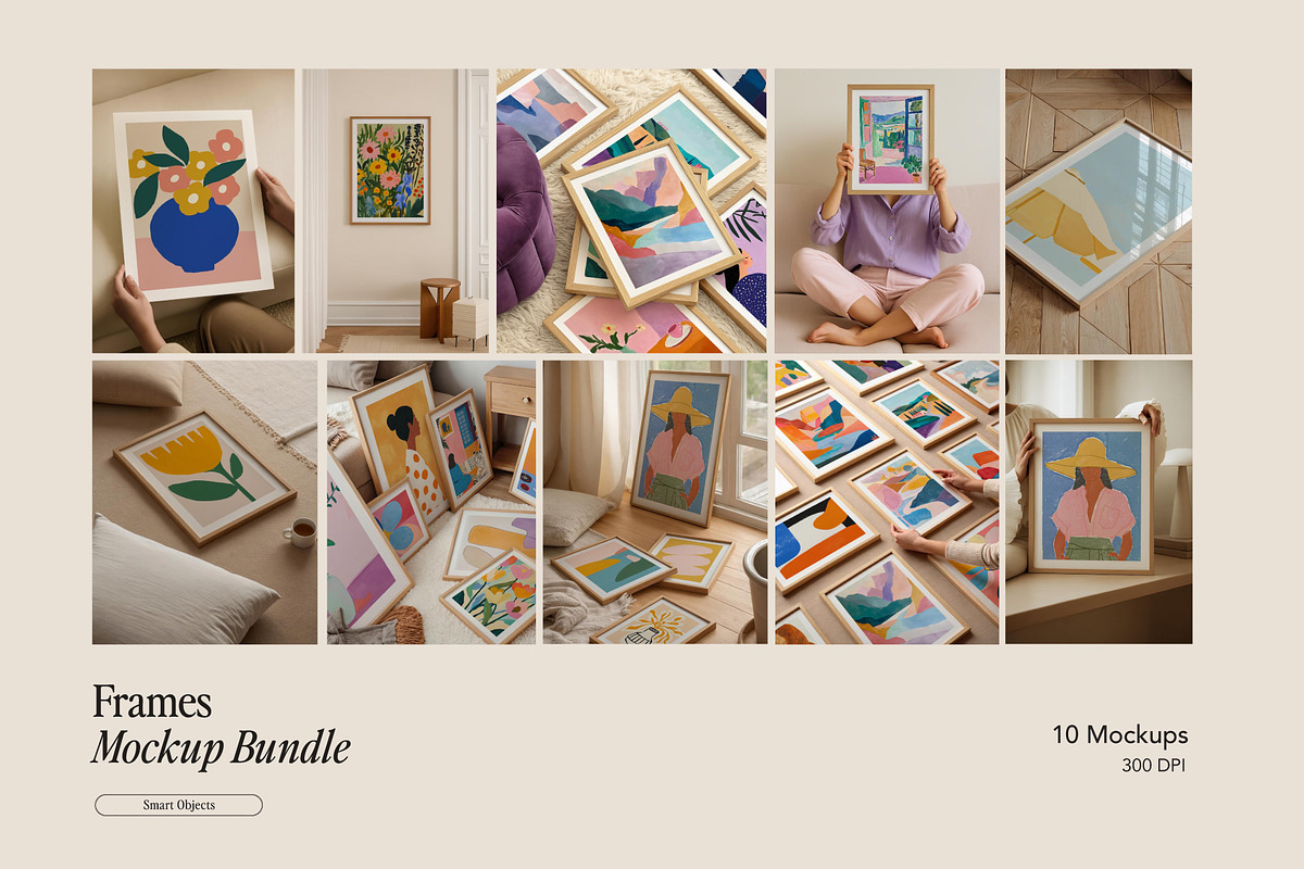 Frames Mockups Bundle - 10 Mockups, a Household Mockup by Tomasz Ganclerz (Photo 1 of 10)