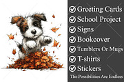 Whimsical Fall Dog Clipart Bundle, a Seasonal Illustration by Canvas Craft (Thumbnail 3 of 10)