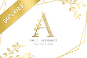Gold Alphabet - Wedding Package, an Illustration by Anchors_and_Curves (Thumbnail 1 of 6)