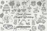 Hand Drawn Playful Wedding Clipart, a Decorative Illustration by La Petite Line Art (Thumbnail 1 of 15)