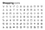 Shopping line icons set, an Outline Icon by AIWD (Thumbnail 2 of 2)