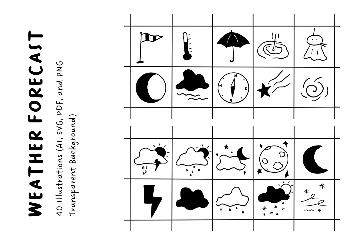 Weather Forecast Illustration Set, an Object Illustration by The Journey Atelier (Photo 3 of 3)
