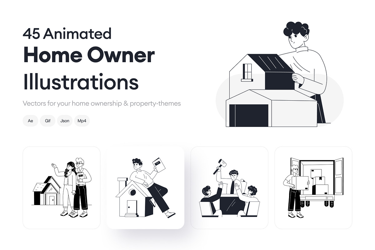 Animated Home Owner Illustration, an Outline Icon by Vectors Market (Photo 1 of 5)
