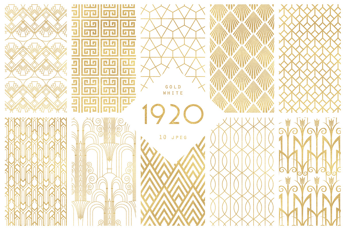1920 Art Deco Seamless Patterns, a Pattern Graphic by The Paper Town (Photo 9 of 15)