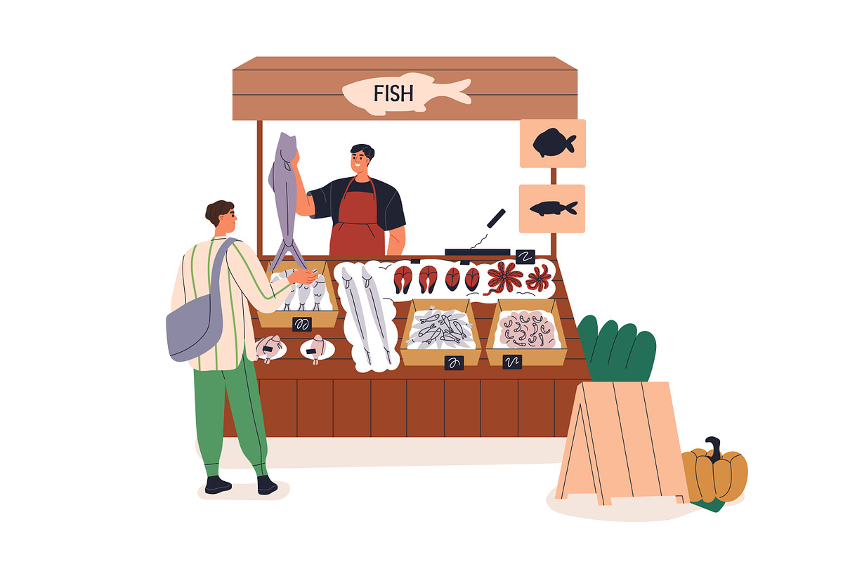 Farmers market stalls set + banners, a Food Illustration by Good Studio (Photo 8 of 11)