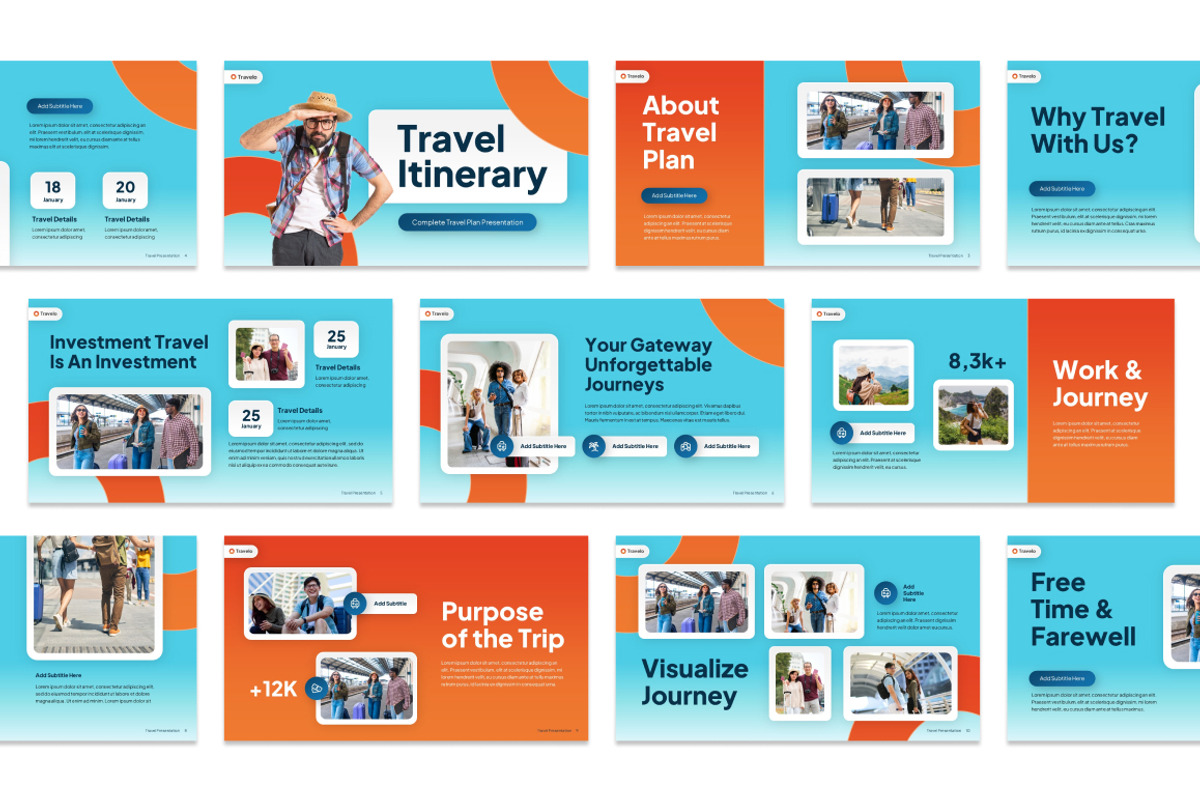 Travel itinerary PowerPoint, a Presentation Template by Loin Studio (Photo 4 of 4)