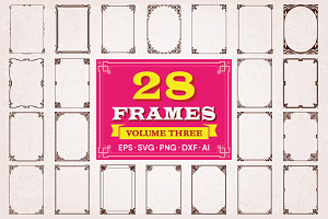 28 Decorative frames borders set #3