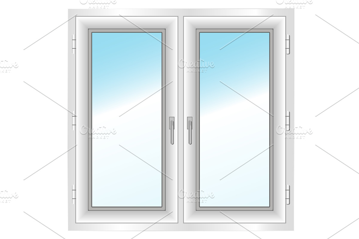plastic closed double window, an Object Illustration by piter.goskov