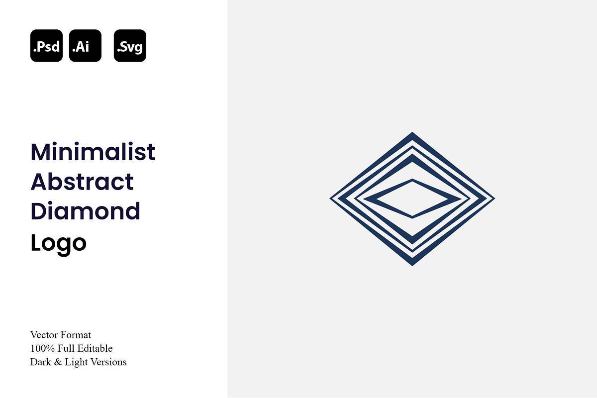 Minimalist Abstract Diamond Logo, a Branding & Logo Template by Luxury Logos (Photo 1 of 4)