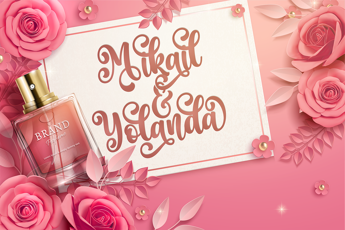 Monitha Calligraphy Script Font, a Script Font by Graphicxell (Photo 5 of 10)