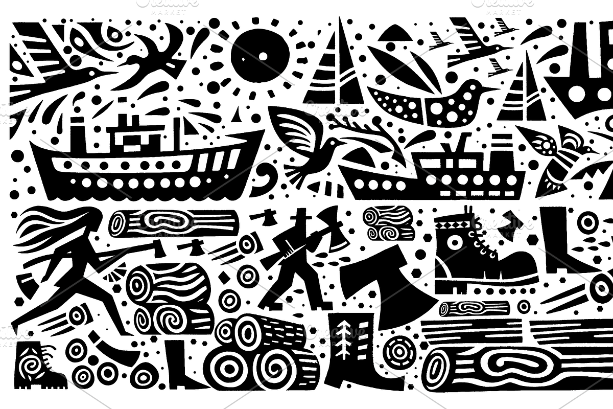 Vintage Transportation Folk Art, a Decorative Illustration by devastd (Photo 27 of 28)