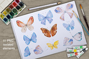 Butterflies. Watercolor collection., an Animal Illustration by maritime_m (Thumbnail 2 of 4)