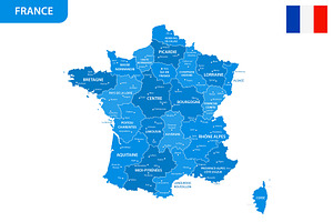 Detailed map of France