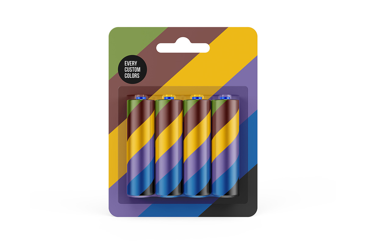 Battery AA. 3in1 Mockup, a Packaging Mockup by easymock (Photo 14 of 16)