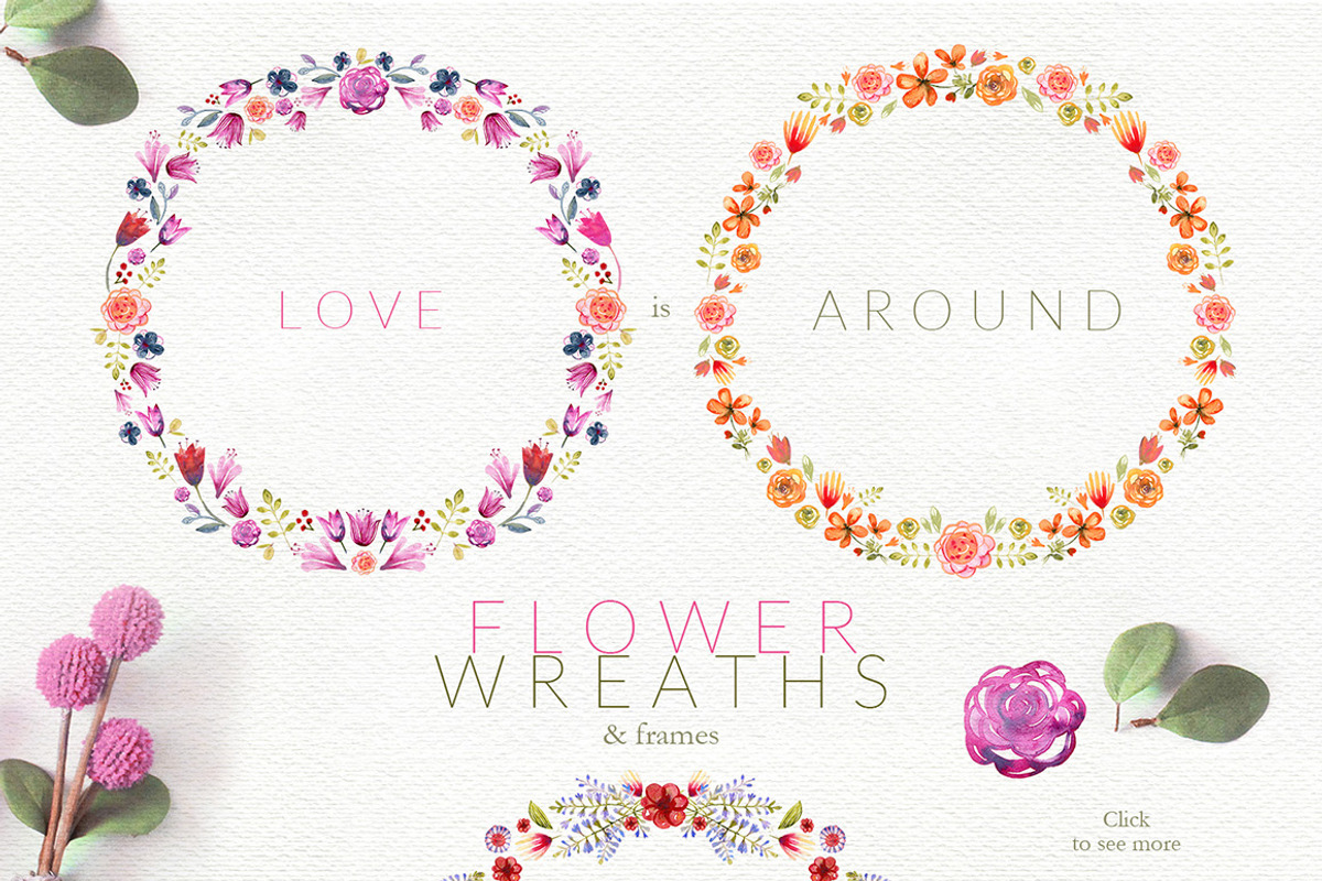 Watercolor Bouquets Set, an Illustration by Bibela (Photo 4 of 8)