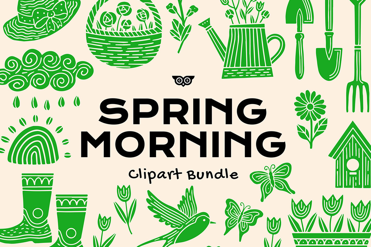 Spring Morning Clipart Bundle, a Seasonal Illustration by ClayStudio (Photo 1 of 6)