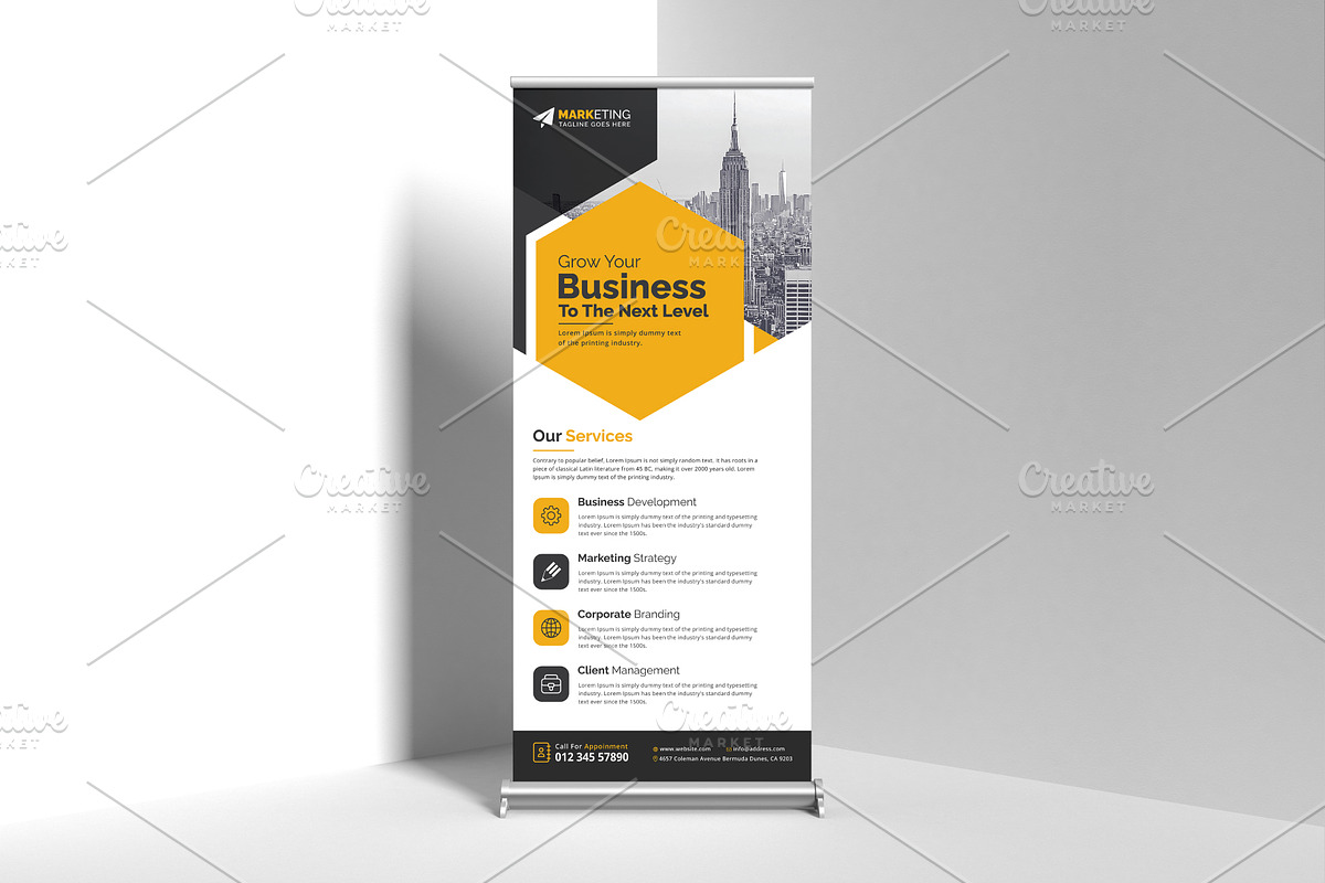 Corporate Roll Up Banner, a Marketing Template by GraphicsBurg (Photo 2 of 5)