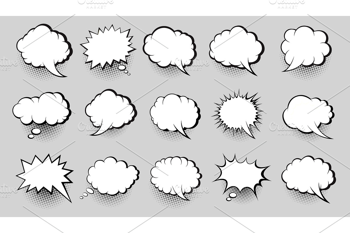 Speech bubble set, an Object Illustration by Yayasya