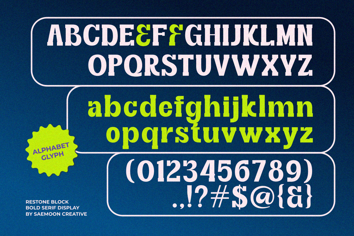 Restone Block, a Serif Font by saemoon creative (Photo 7 of 15)