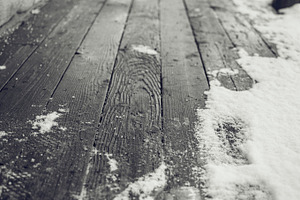 Wood Planks with Snow