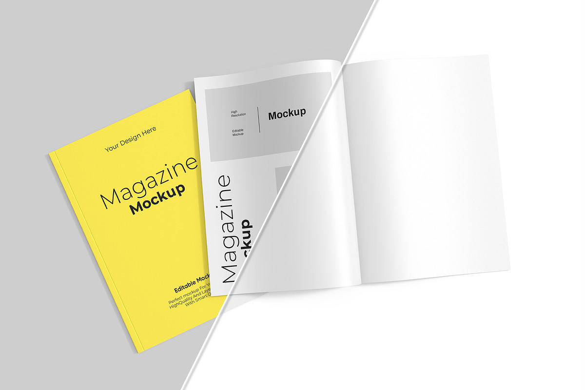 Editable Open Magazine Book Mockup, a Product Mockup by graphypix (Photo 3 of 4)