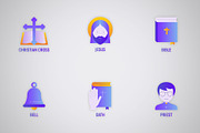 Christianity | 16 Flat Gradient Icon, an Outline Icon by Alex Blogoodf (Thumbnail 5 of 11)
