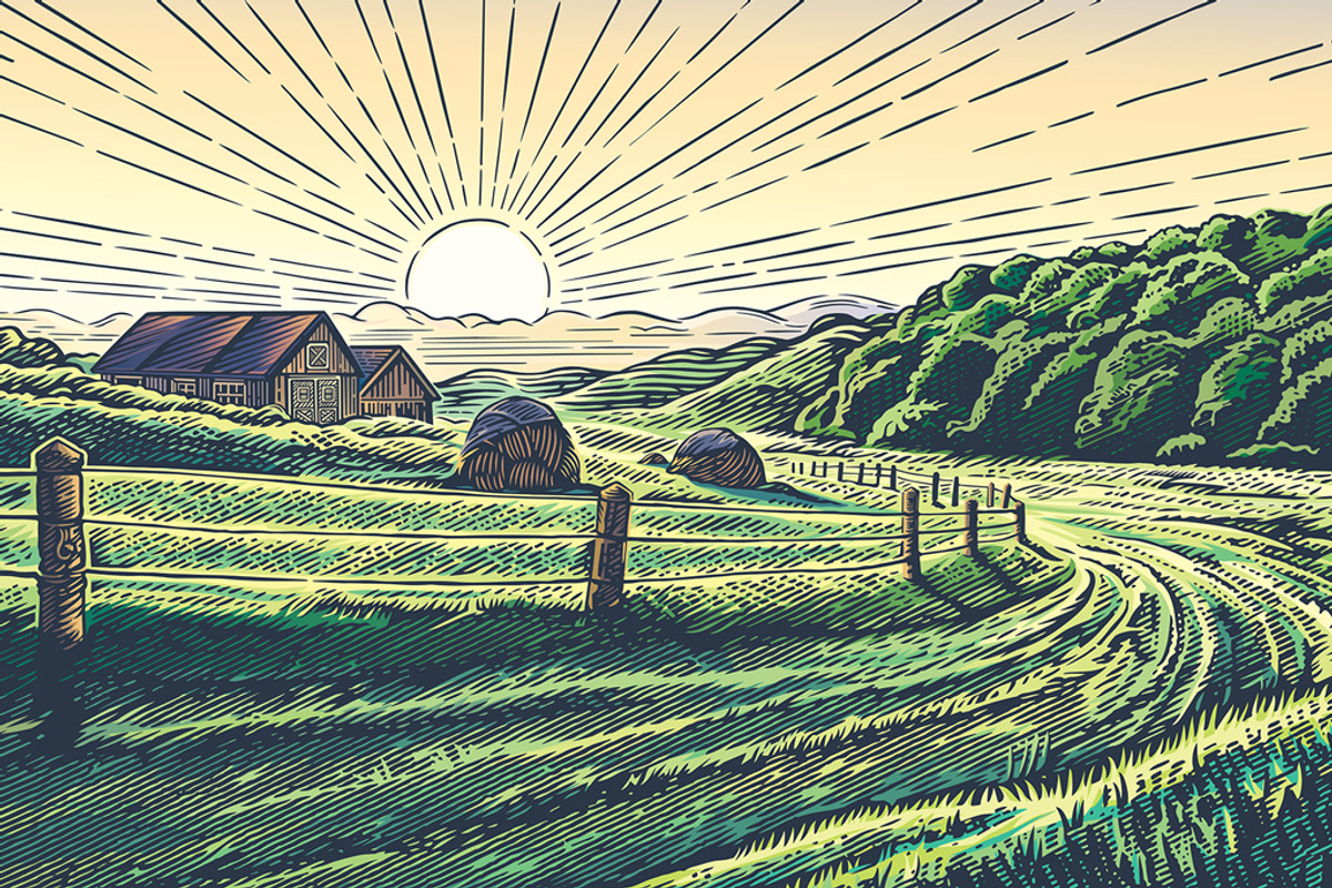 Rural landscape with village, a Food Illustration by Countryside life (Photo 5 of 7)