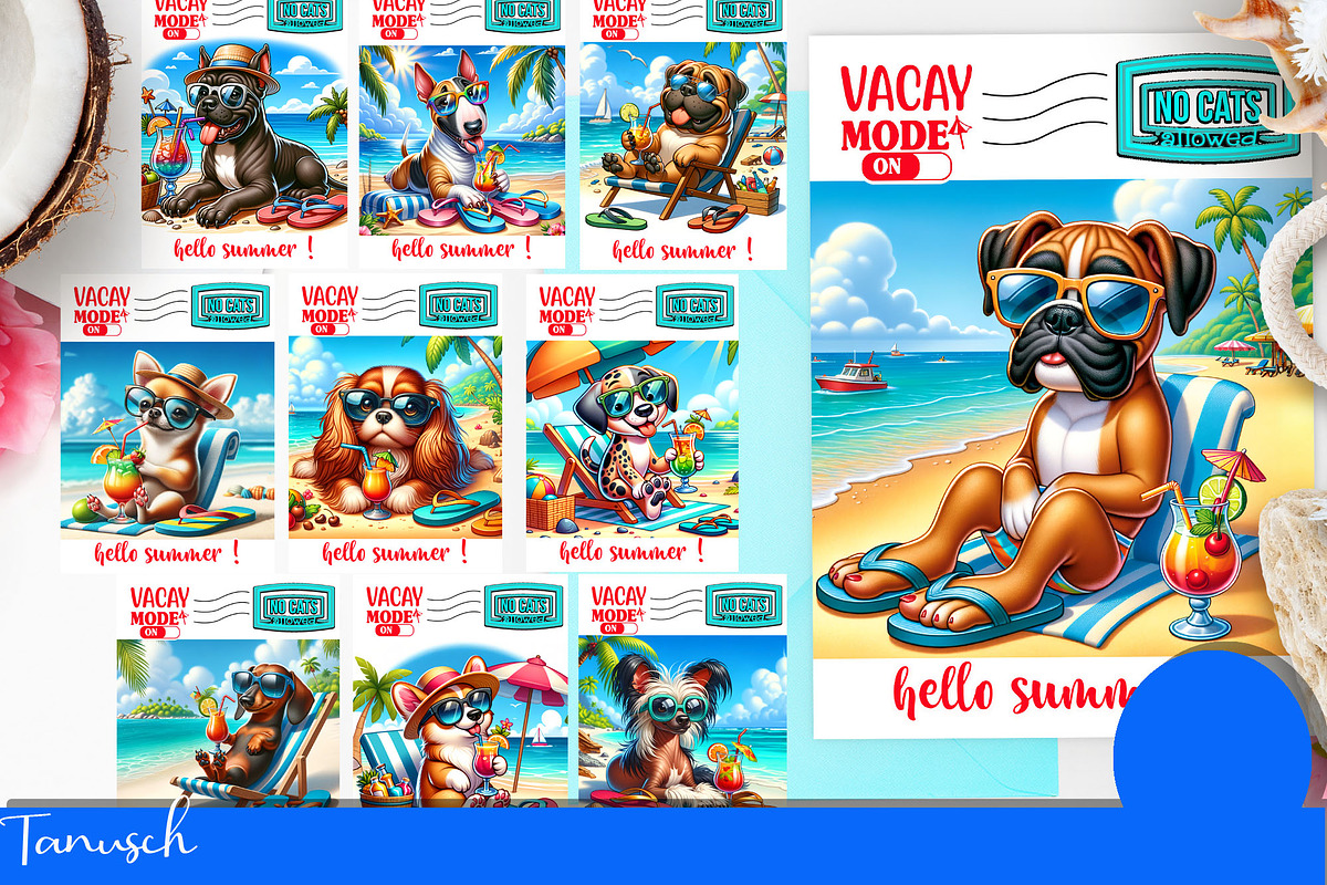 holiday dog breeds mega bundle, an Animal Illustration by TanuschArts (Photo 11 of 24)