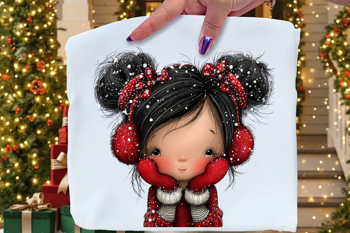 Quirky Christmas Girl Clipart, an Illustration by Craft Nest (Photo 2 of 8)