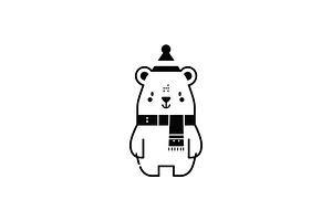 Bear Logo Design Winter Scarf, a Branding & Logo Template by Vectorium Studio