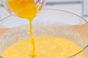 Cooking dessert dough preparation chef pouring