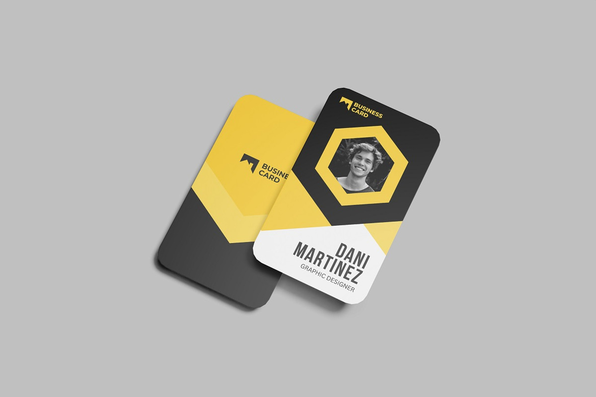 Vertical Business Card Mockup, an Advertising Mockup by YurnalisPerix (Photo 2 of 5)
