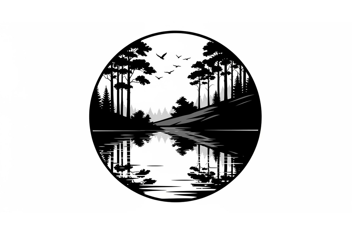 Circular Nature Landscape Silhouette, an Illustration by yasushie (Photo 41 of 51)