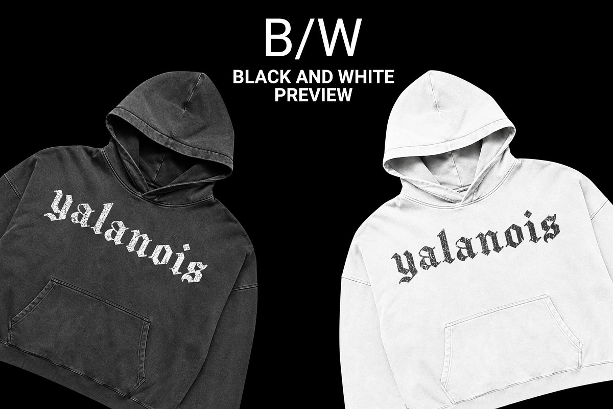 Vintage Boxy Hoodie Mockup, a Shirt Mockup by yalanois (Photo 2 of 6)