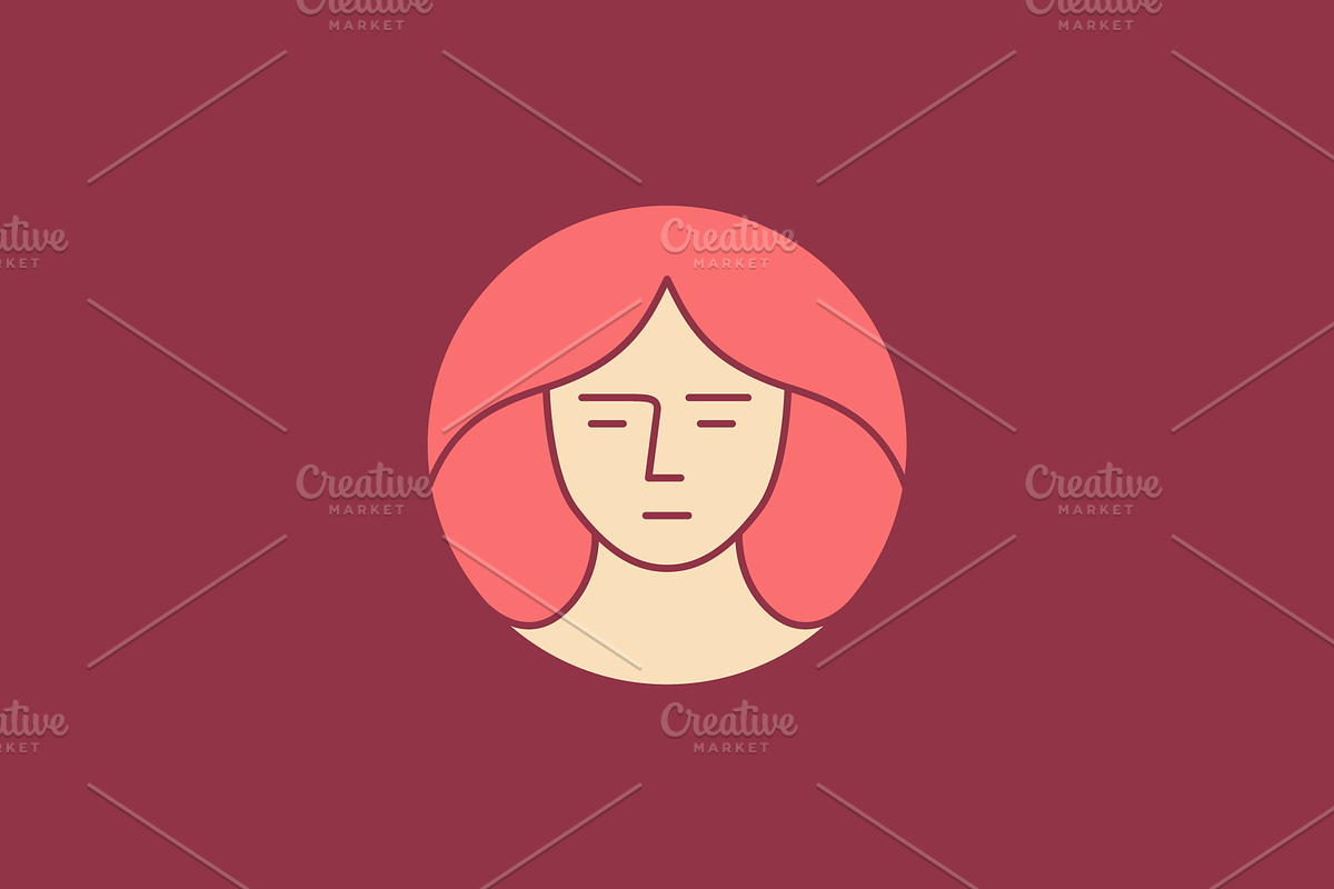 beauty woman face flat logo, a Branding & Logo Template by devastd