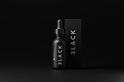 Black Dropper Bottle + Box Mockups, a Packaging Mockup by MockupFree.Net (Thumbnail 2 of 10)