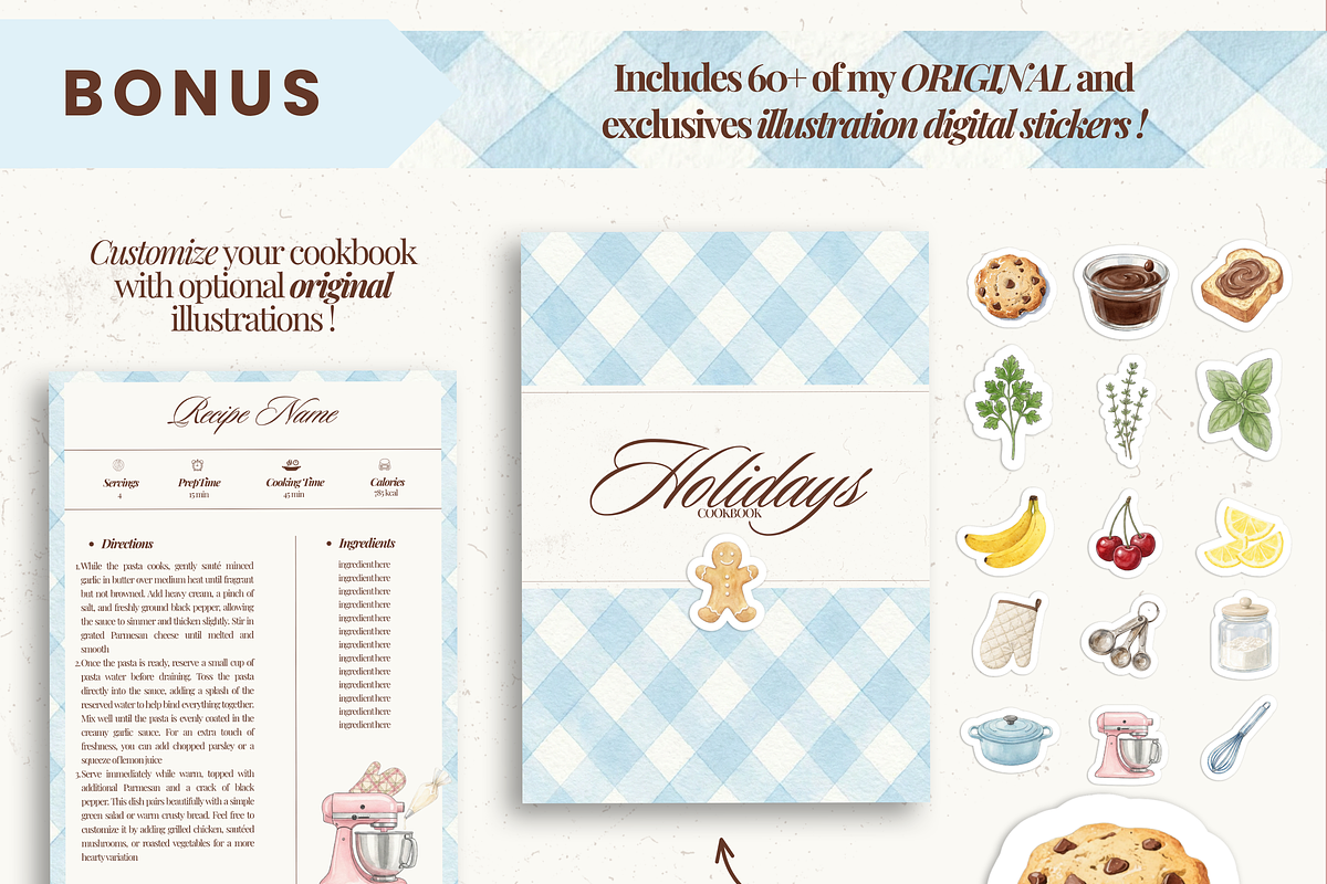 Printable family cookbook template, a Social Media Template by PixelBloomClub (Photo 5 of 8)