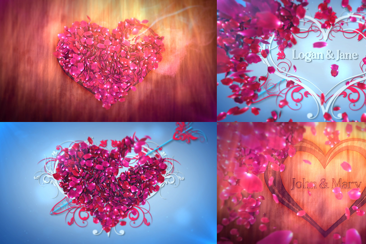 Heart of Roses for Premiere Pro, a Templates & Theme by FlashFXbox (Photo 1 of 2)