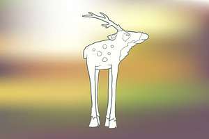 Hand-drawn deer with long legs