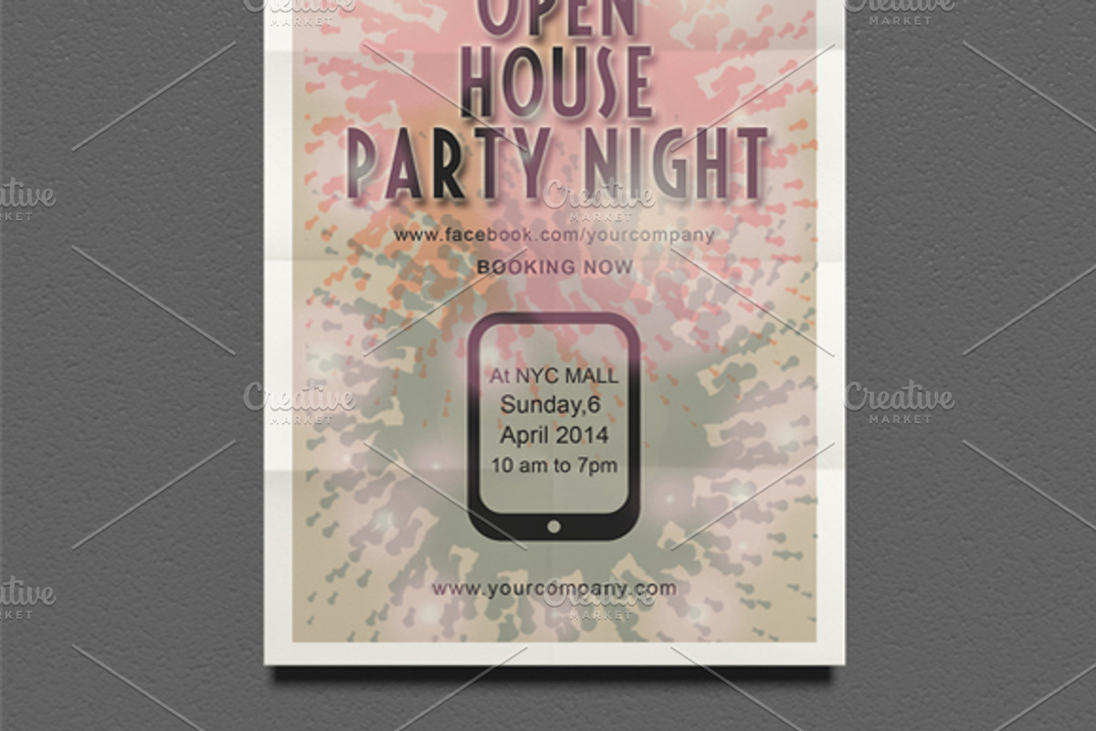 Abstract Party Flyer Design, a Flyer Template by felicidads (Photo 2 of 2)