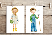 Little Farmers Watercolor Set, a Person Illustration by Tati Bordiu (Thumbnail 1 of 7)