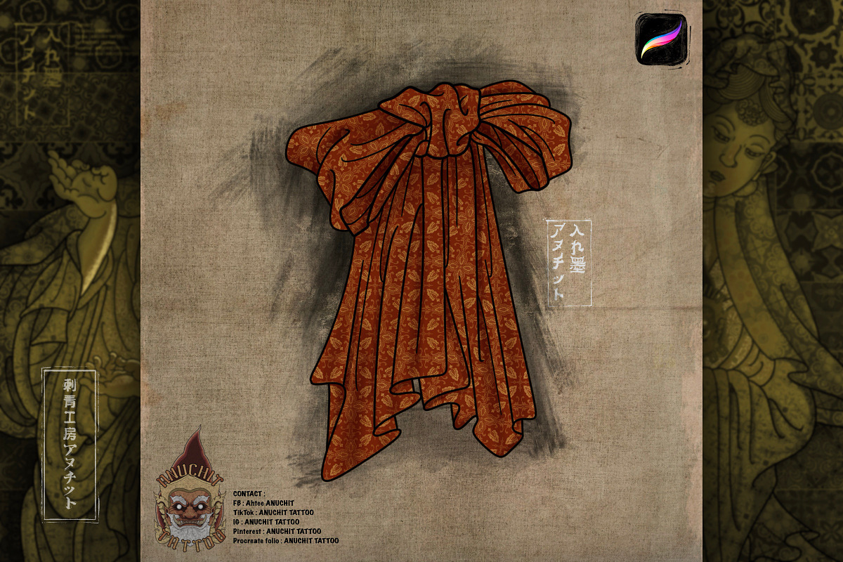 50 Pattern Japanese Procreate  Brush, a Brush Add-On by AnuchitTATTOO (Photo 3 of 5)