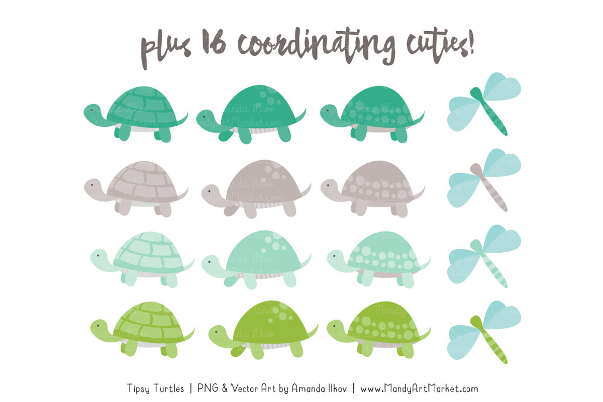 Emerald Isle Turtle Stack Clipart, an Illustration by Amanda Ilkov (Photo 4 of 4)