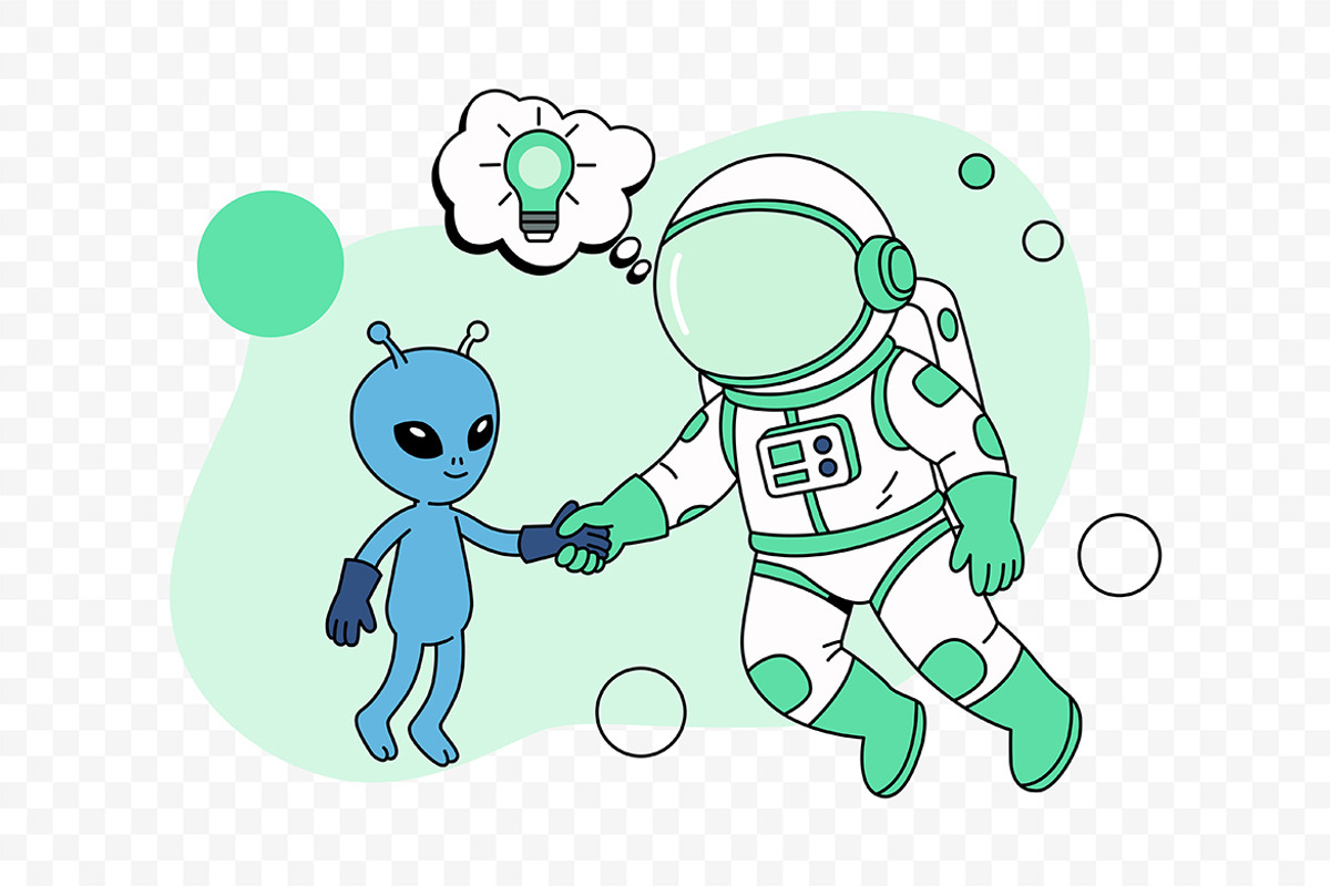 Space Contact Alien Astronaut, an Education Illustration by Partikusi Design (Photo 3 of 3)
