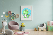 Cartoon dino walking. Tshirt, PNG., an Animal Illustration by KENO Mascots (Thumbnail 3 of 4)