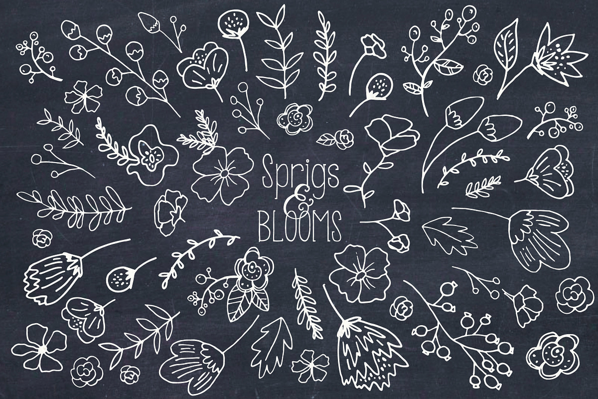 Sprigs & Blooms Clipart +Bonus Logos, an Object Graphic by The Pen and Brush (Photo 7 of 7)
