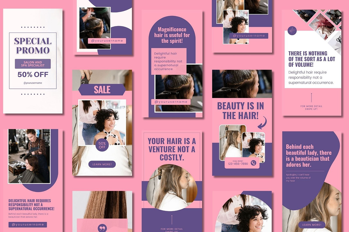 Hair Salon Story Canva Templates, a Templates & Theme by BoontenStudio (Photo 4 of 8)